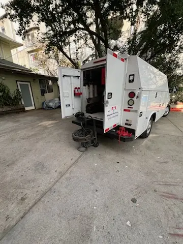 Magnet Plumbing service vehicle on-site for Slab Leak Repair in Lakeview Terrace